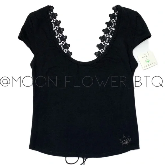 🔴SALE 3/$20🔴 High Demand Women's Knit Jersey Lace-up Back Tee - Picture 9 of 12